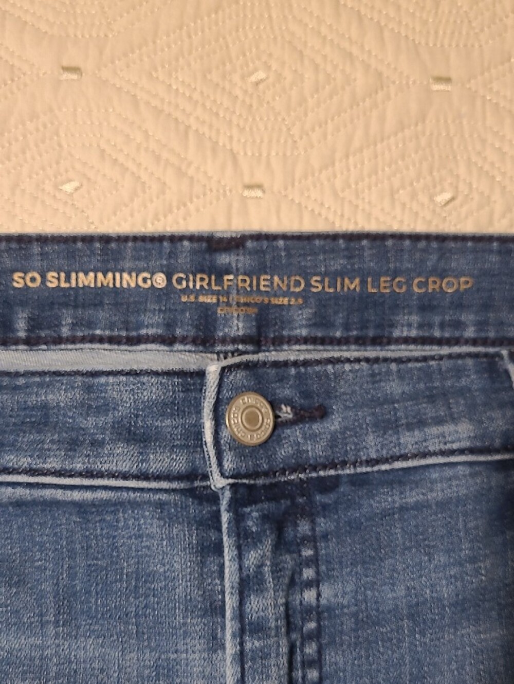 Chico's Classic Blue Women’s Cropped Jeans - Slim Fit - Picture 2 of 6